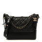 Aged Calfskin Quilted New Medium Gabrielle Hobo Black