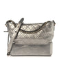 Metallic Lambskin Calfskin Quilted Medium Gabrielle Hobo Silver