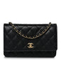 Caviar Quilted CC Turnlock Wallet On Chain WOC Black