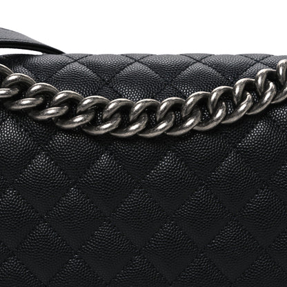 Caviar Quilted Medium Boy Flap Black