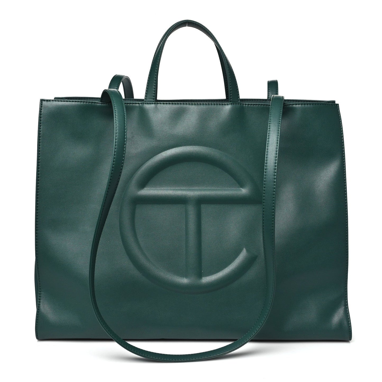 Vegan Leather Large Shopping Bag Dark Olive