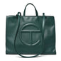 Vegan Leather Large Shopping Bag Dark Olive