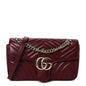 Calfskin Matelasse Small GG Marmont Shoulder Bag Rosso Ancora Red