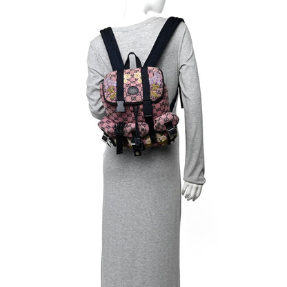 Monogram Multicolor Floral Embroidered Large Retro Interlocking G Three Pocket Backpack Pink Blue Multicolor