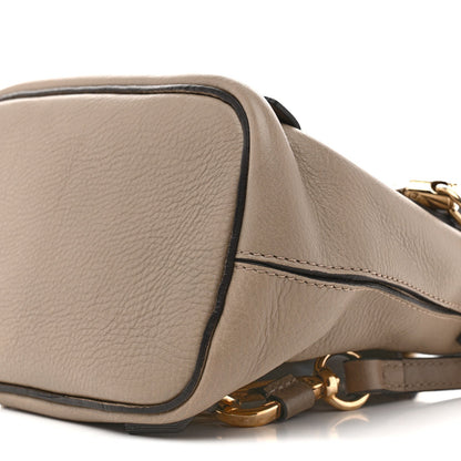 Suede Calfskin Mini Faye Backpack Motty Grey