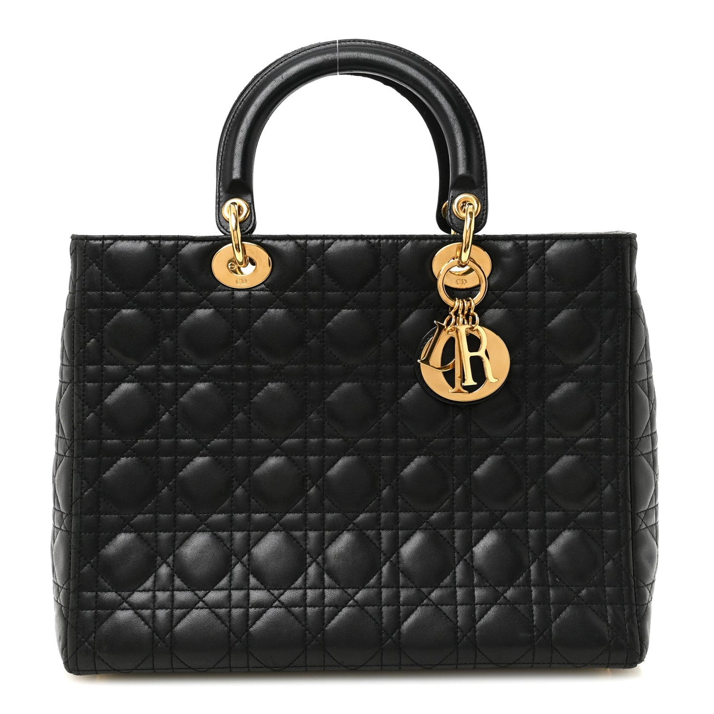 Lambskin Cannage Large Lady Dior Black