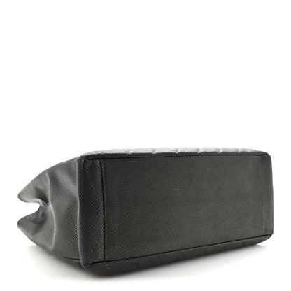 Caviar Quilted Grand Shopping Tote GST Dark Silver