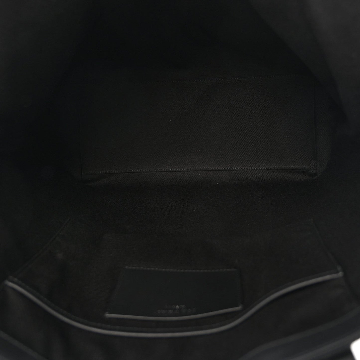 Canvas Calfskin T-Bar Shopping Bag Black