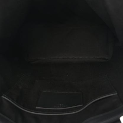 Canvas Calfskin T-Bar Shopping Bag Black