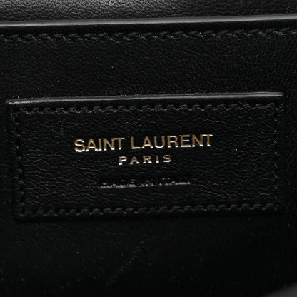 Suede Medium Classic Monogram Kate Tassel Satchel Black