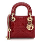 Patent Cannage Mini Lady Dior Red