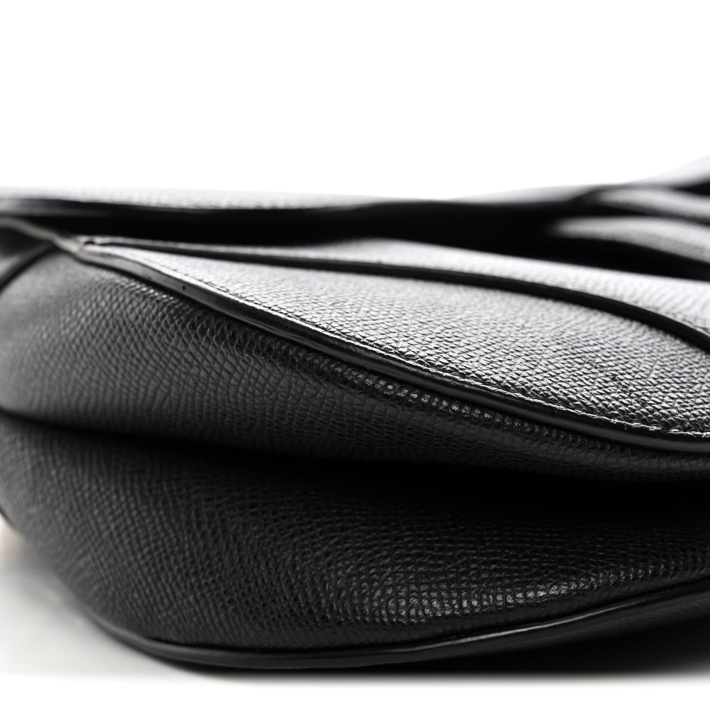 Grained Calfskin Saddle Bag Black