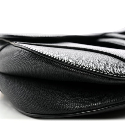 Grained Calfskin Saddle Bag Black