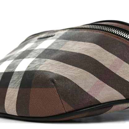 E-canvas Check Bum Bag Dark Birch Brown