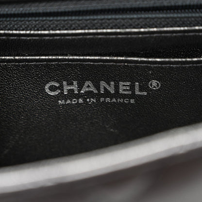 Metallic Sheepskin Quilted 2.55 Reissue Mini Flap Dark Silver