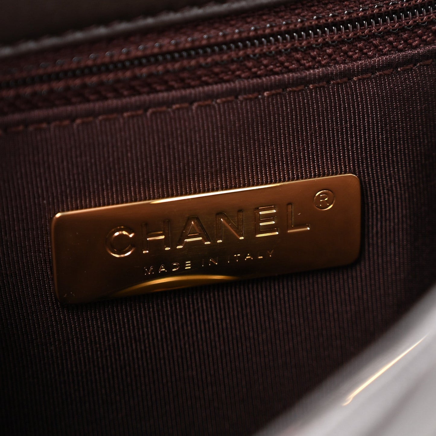 Lambskin Quilted Medium Chanel 19 Flap Dark Brown