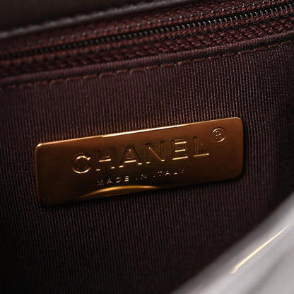 Lambskin Quilted Medium Chanel 19 Flap Dark Brown