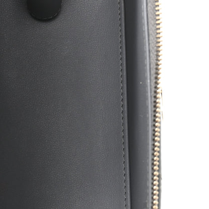 Patent Quilted Quilted Small Top Handle Vanity Case With Chain Grey