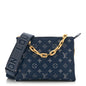 Lambskin Embossed Monogram Coussin PM Denim Blue