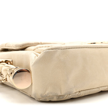 Lambskin Small Lady Braid Flap Light Beige