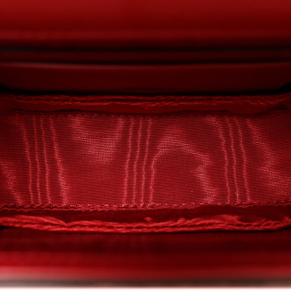 Moire Fabric Calfskin Rhinestone Monogram Monochrome Lizard Embossed Mini Bamboo 1947 Top Handle Chain Bag Red