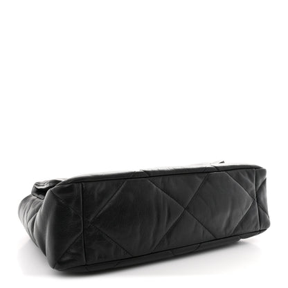 Goatskin Quilted Large Chanel 19 Flap Black
