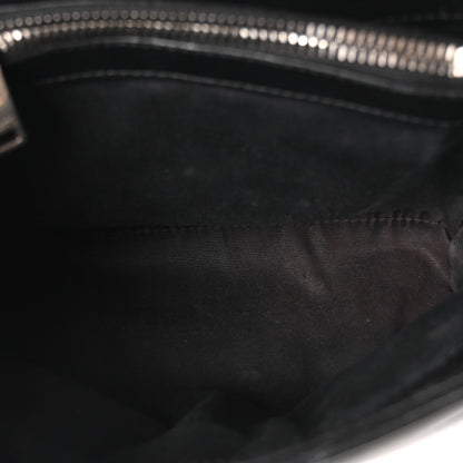Calfskin Y Quilted Monogram Small Loulou Chain Satchel Black