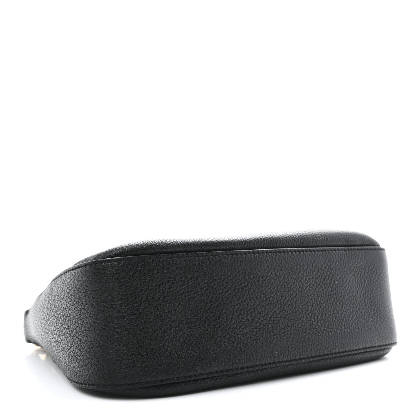 Vitello Daino Soft Zippered Hobo Shoulder Bag Black