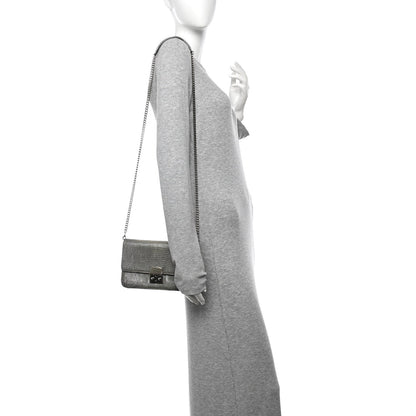 Metallic Lizard Miss Dior Promenade Pouch Gunmetal