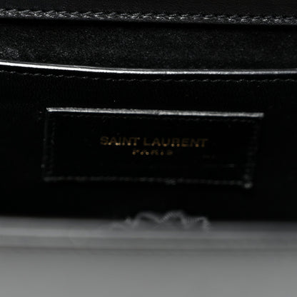 Smooth Calfskin Medium Classic Monogram Kate Tassel Satchel Black