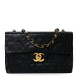 Lambskin Quilted XL Jumbo Single Flap Black