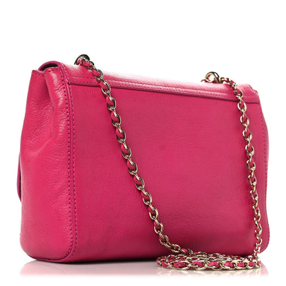 Small Classic Grain Calfskin Small Lily Flap Pink