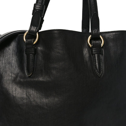 Calfskin Chain Tote Black