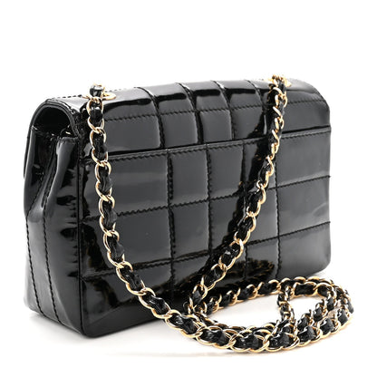 Patent Medium Chocolate Bar Flap Black