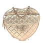 Metallic Lambskin Quilted CC In Love Heart Bag Gold