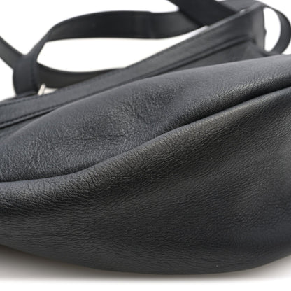 Grained Calfskin Small Slouchy Banana Bag Black