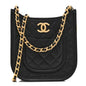 Calfskin Quilted Small Hobo Black