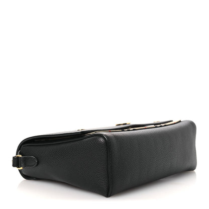 Grainy Calfskin Vintage Check Note Crossbody Bag Black