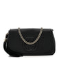 Pebbled Calfskin Medium Soho Flap Crossbody Black