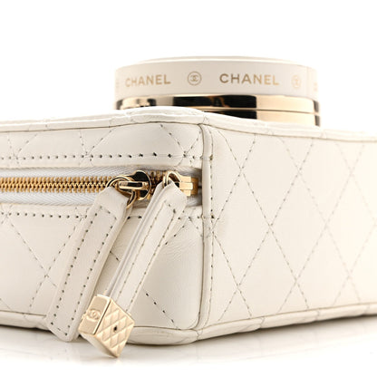 Lambskin Quilted Coco Click Bag White
