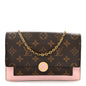 Monogram Flore Chain Wallet Rose Ballerine