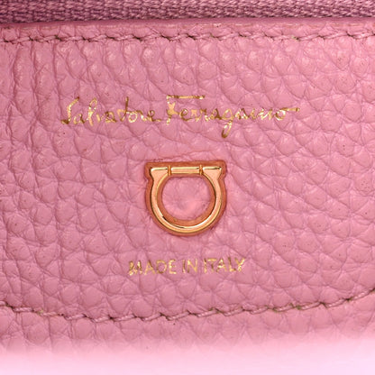 Grained Calfskin Double Handle Small Amy Tote Pink