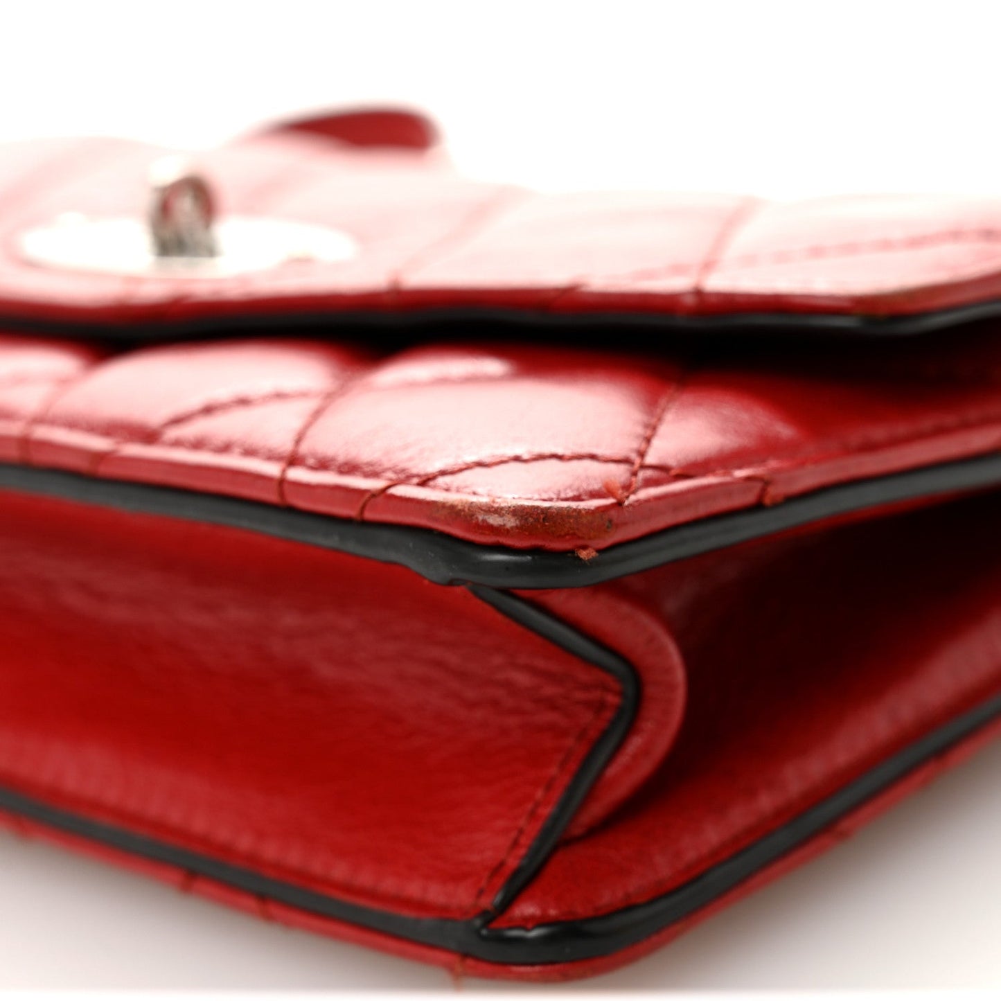 Shiny Buffalo Quilted Darley Shoulder Bag Red
