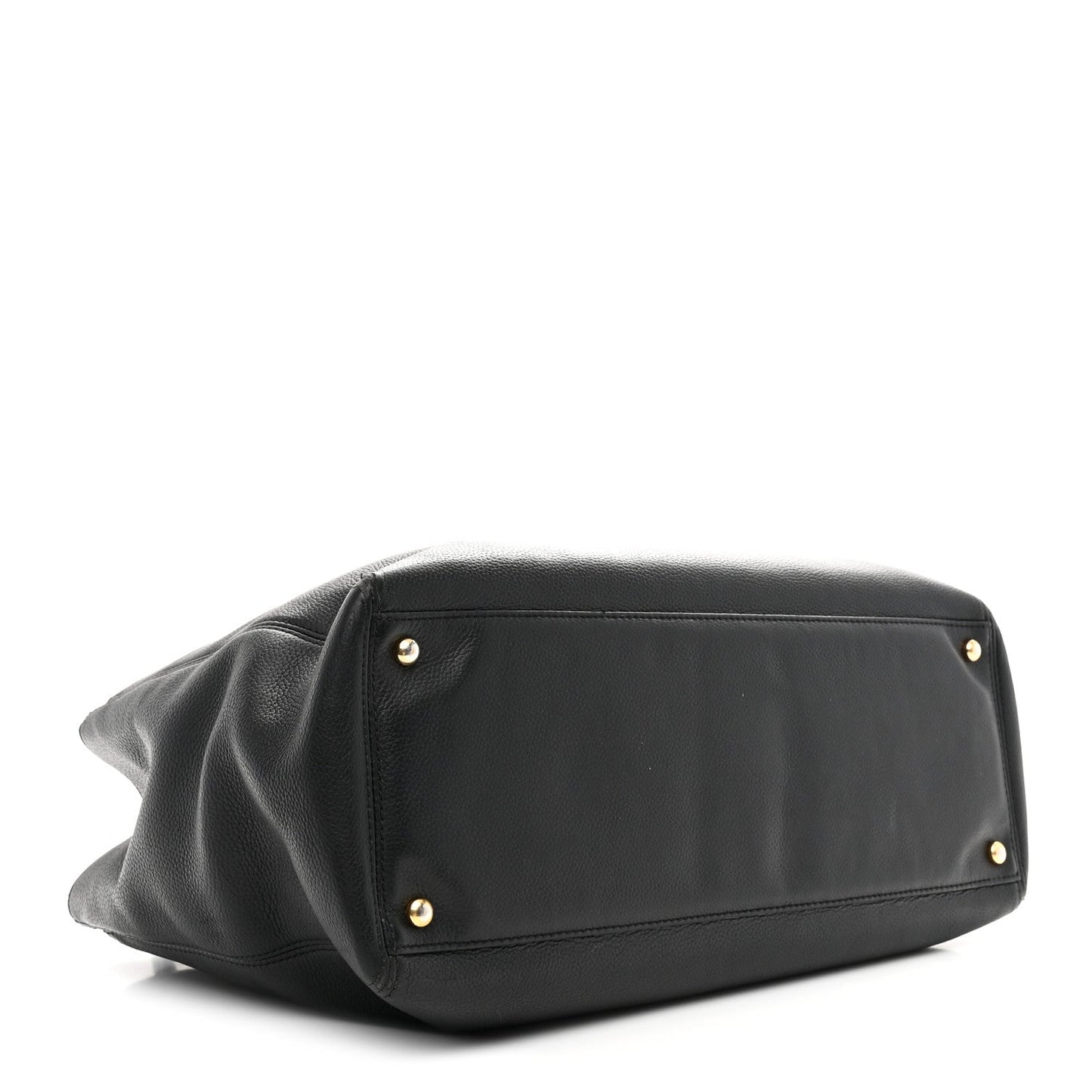 Calfskin Cerf Executive Shopper Tote Black