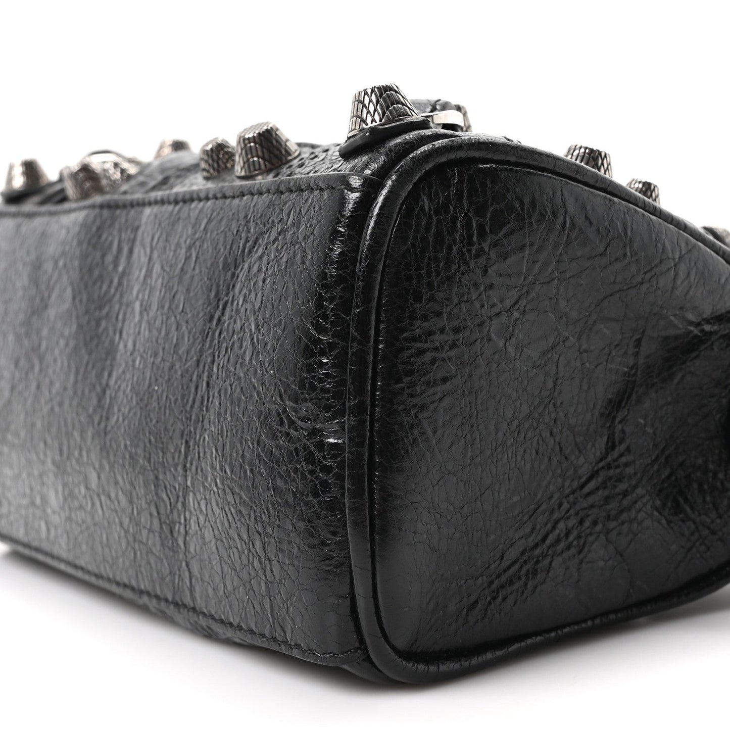 Agneau Arena Crystal Neo Nano Cagole Handbag Black