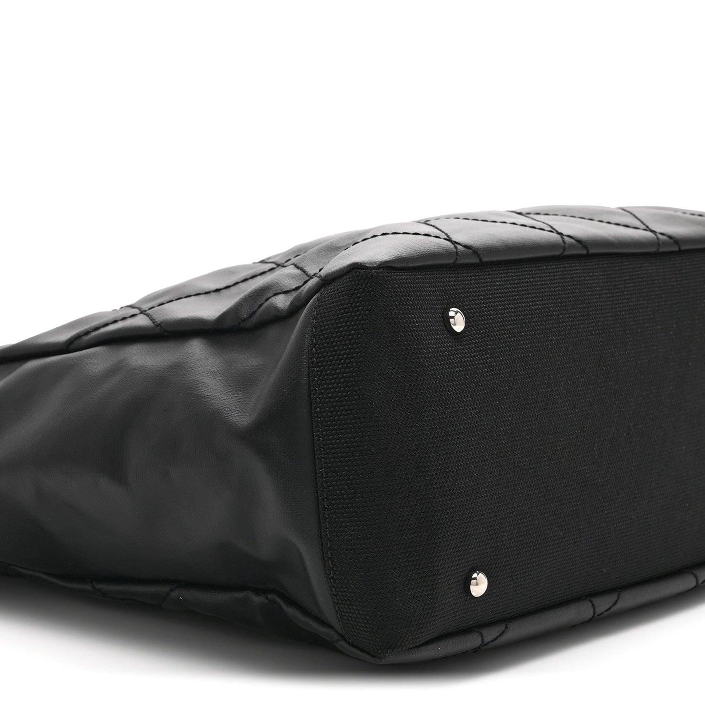 Coated Canvas Quilted Large Paris Biarritz Tote Black