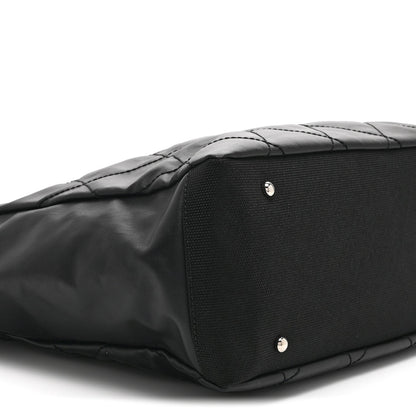 Coated Canvas Quilted Large Paris Biarritz Tote Black