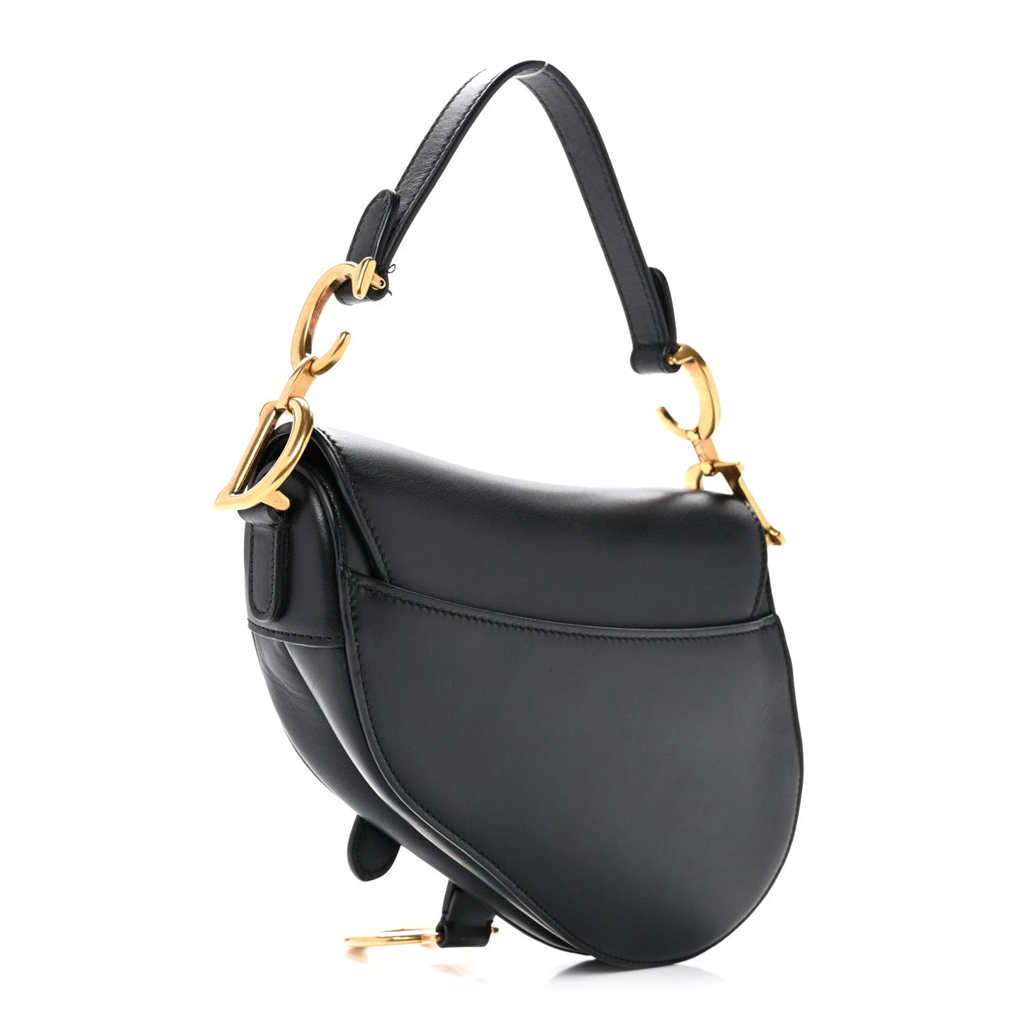 Calfskin Mini Saddle Bag Black
