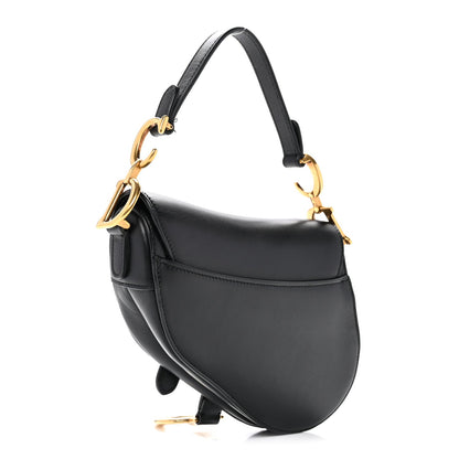 Calfskin Mini Saddle Bag Black