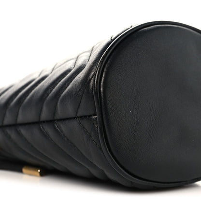Calfskin Matelasse Mini GG Marmont 2.0 Bucket Bag Black